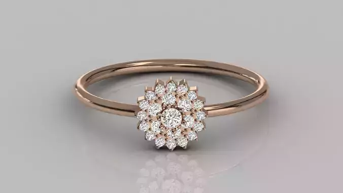 Women solitaire ring 3dm stl render detail 