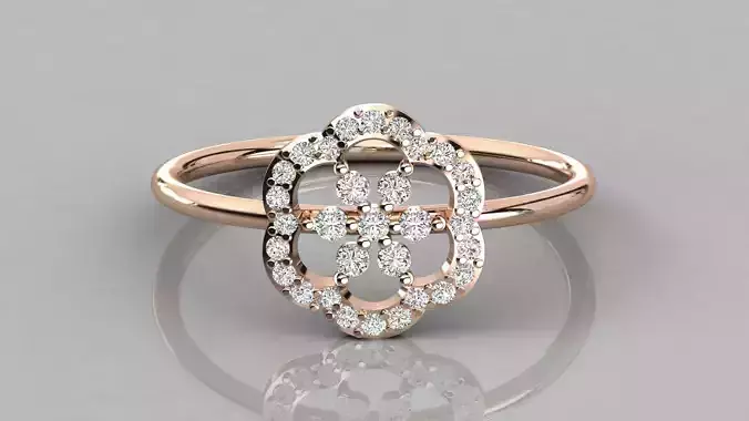 Women solitaire ring 3dm stl render detail 