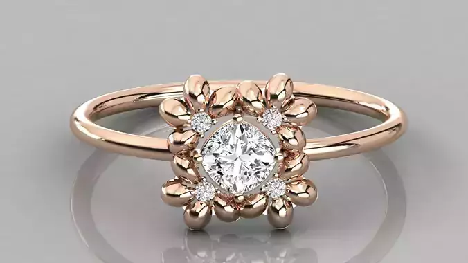 Women solitaire ring 3dm stl render detail 