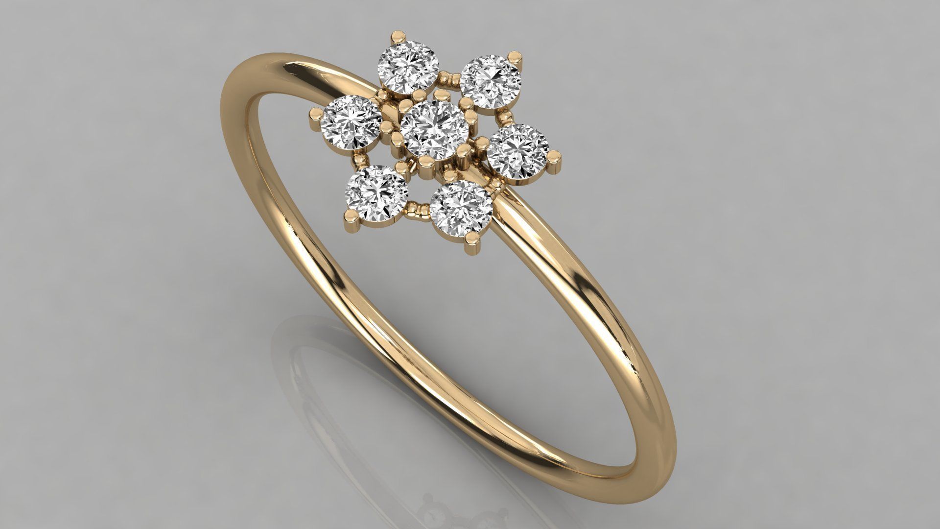 Women solitaire ring 3dm stl render detail 3D print model_3