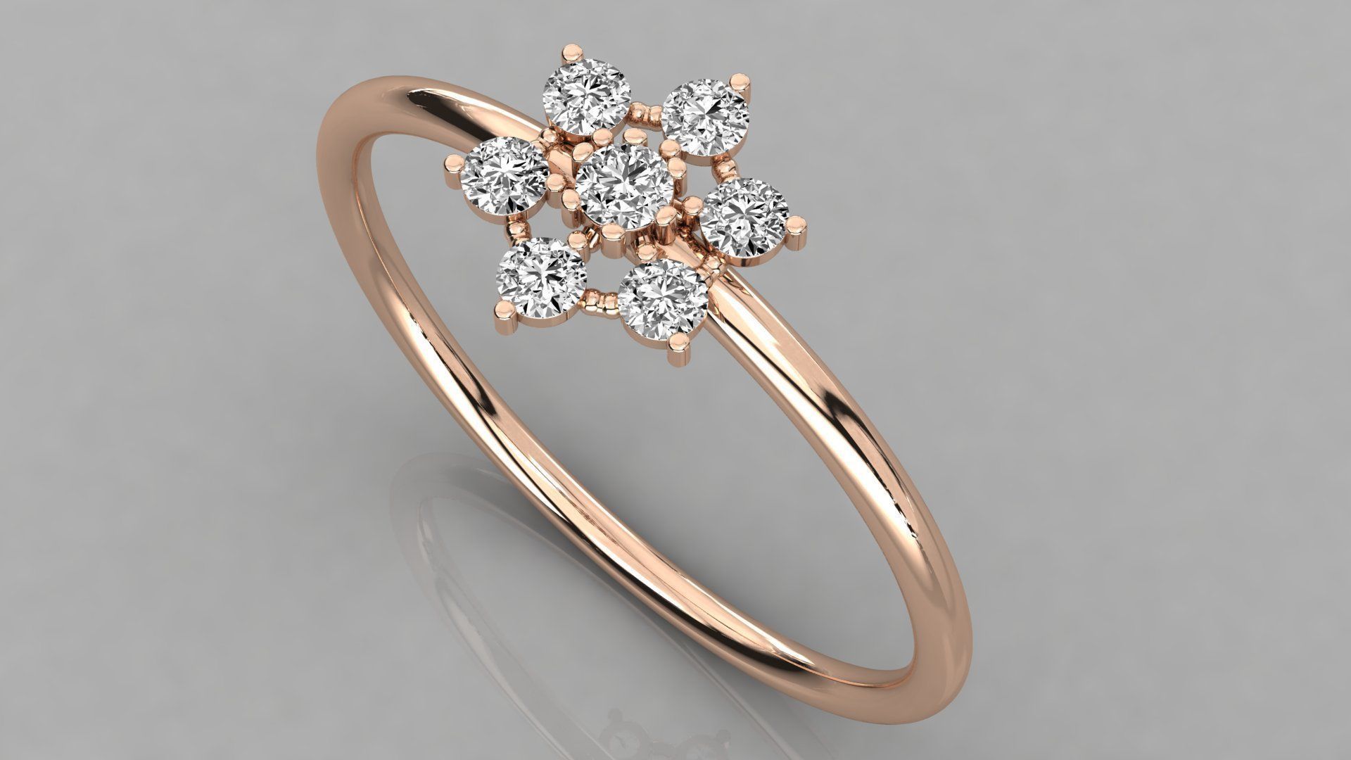 Women solitaire ring 3dm stl render detail 3D print model_1