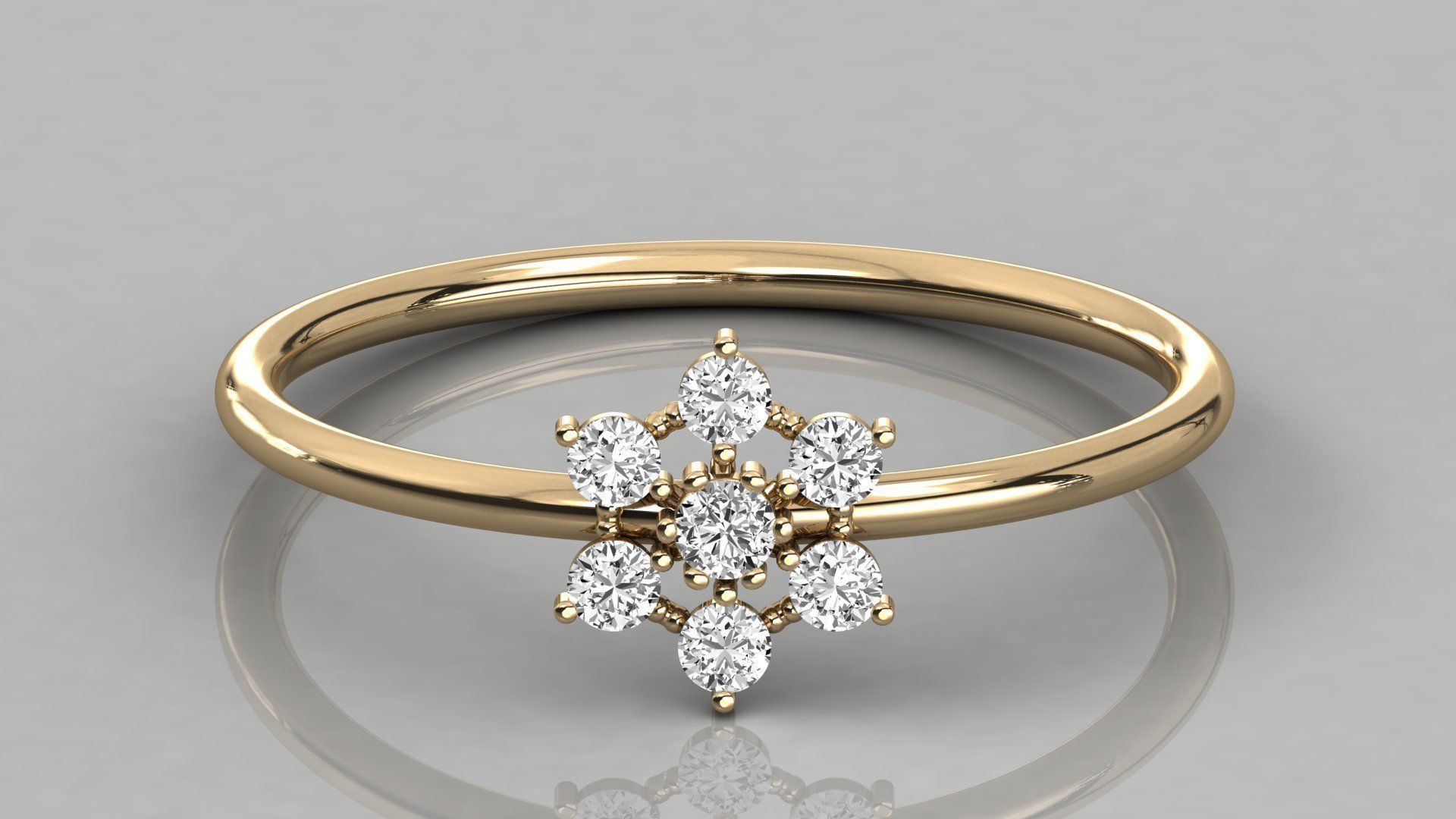 Women solitaire ring 3dm stl render detail 3D print model_8
