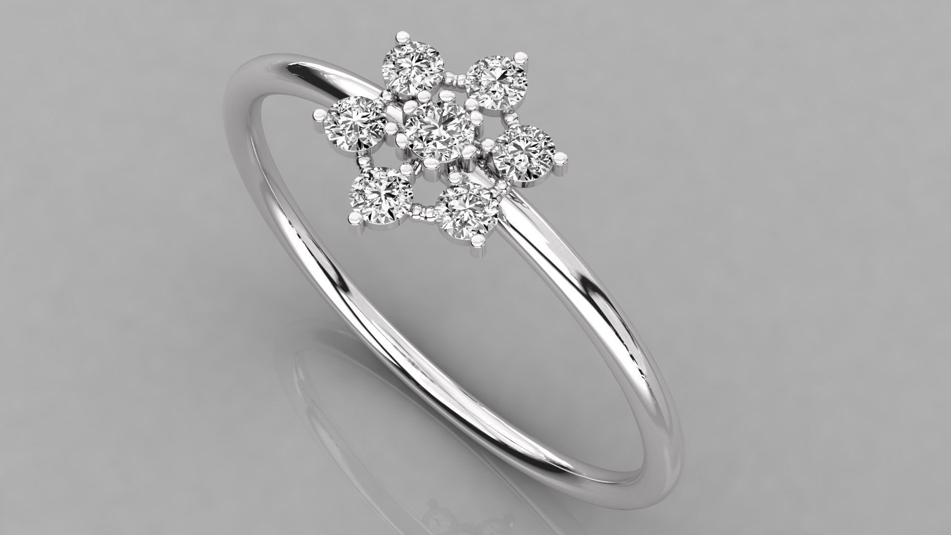 Women solitaire ring 3dm stl render detail 3D print model_2