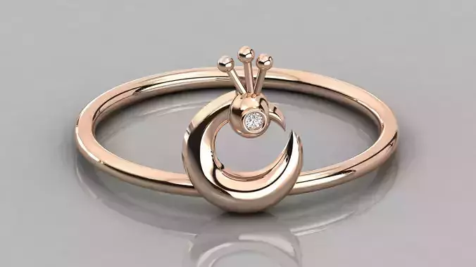Women solitaire ring 3dm stl render detail 