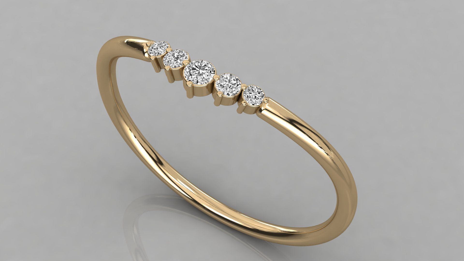 Women solitaire ring 3dm stl render detail  3D print model_3
