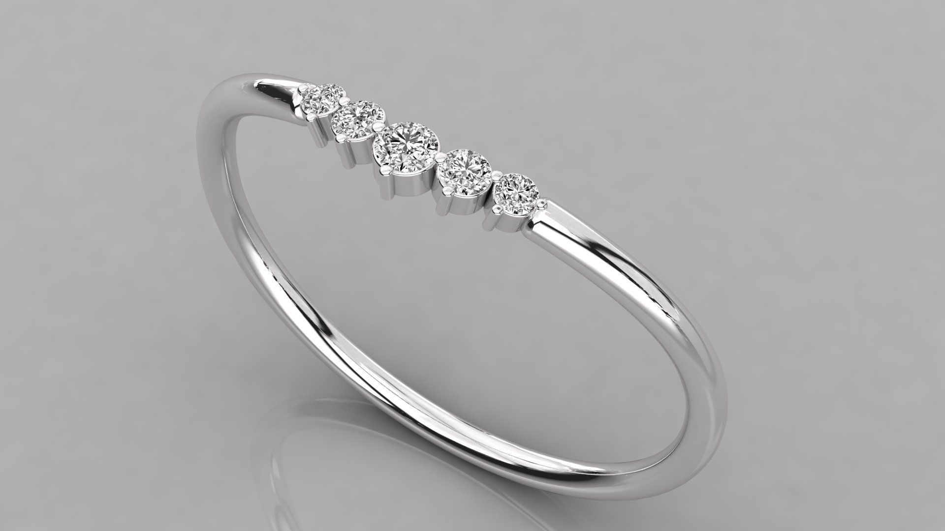 Women solitaire ring 3dm stl render detail  3D print model_2