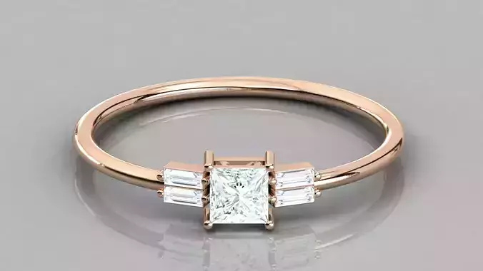 Women solitaire ring 3dm stl render detail  3D print model