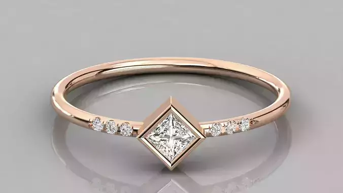 Women solitaire ring 3dm stl render detail 