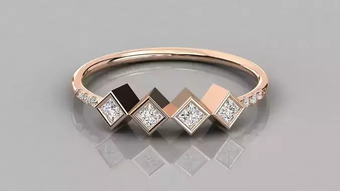 Women solitaire ring 3dm stl render detail 