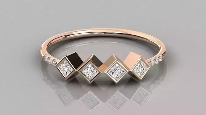 Women solitaire ring 3dm stl render detail 