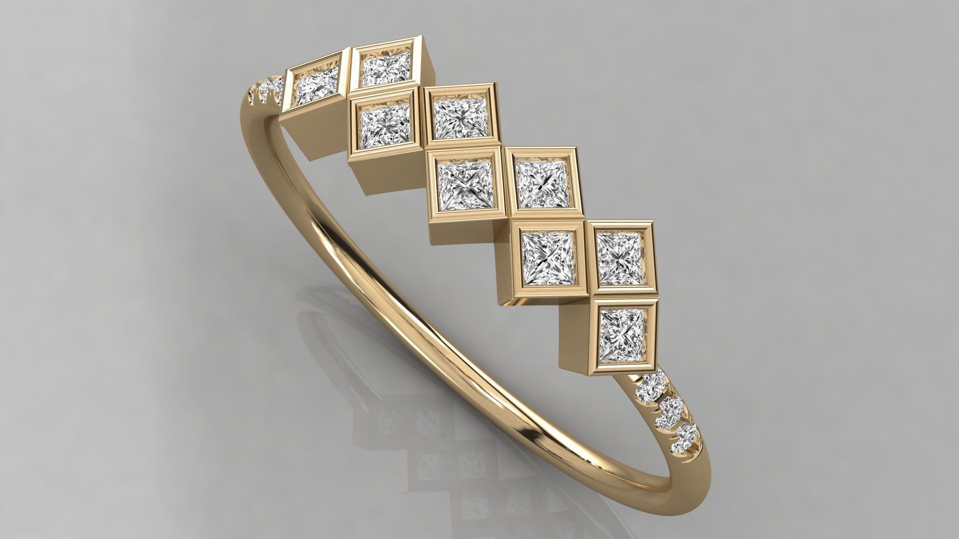 Women solitaire ring 3dm stl render detail  3D print model_3