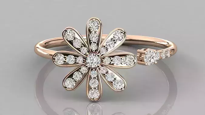 Women solitaire ring 3dm stl render detail  3D print model