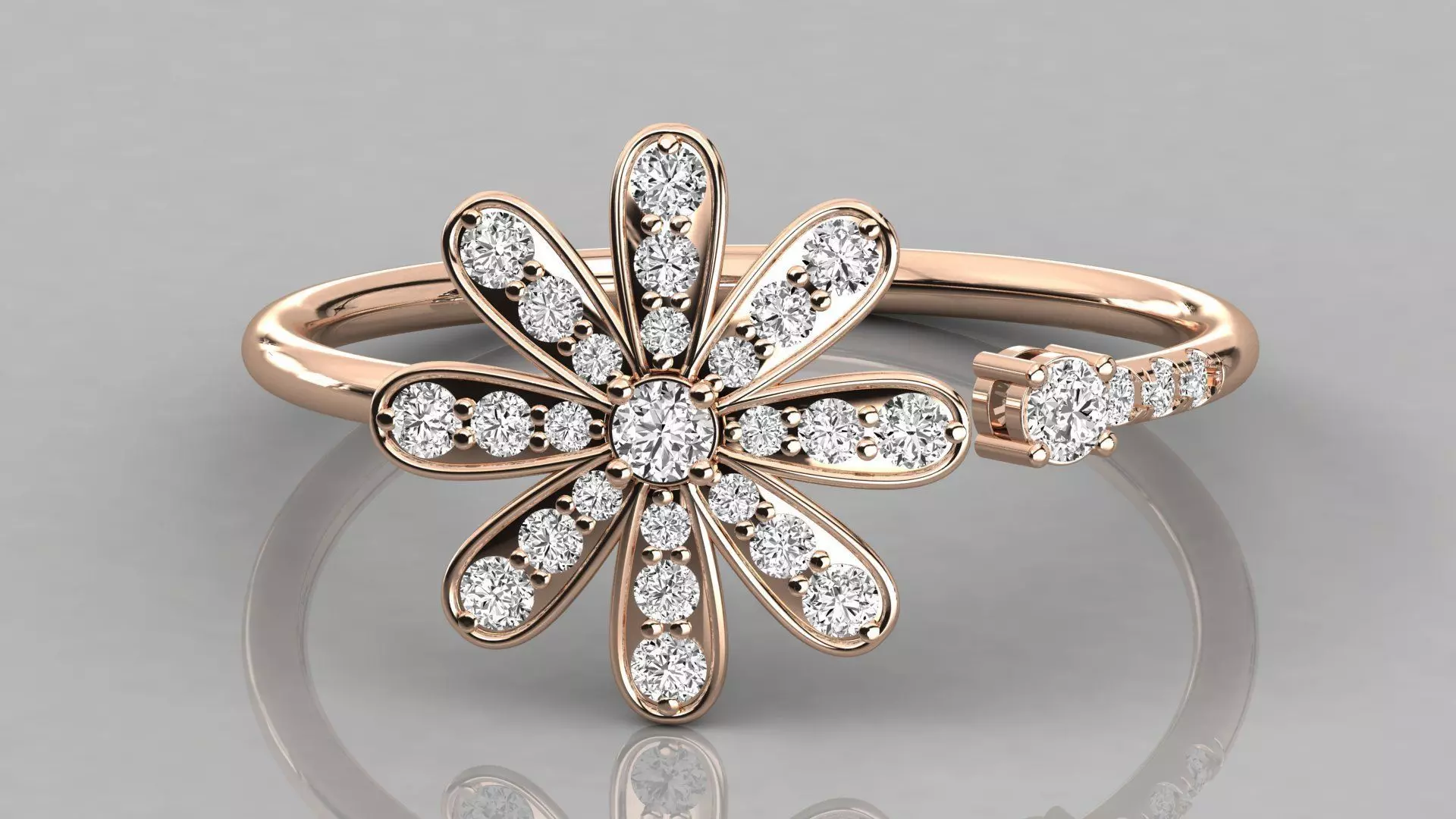 Women solitaire ring 3dm stl render detail  3D print model_0