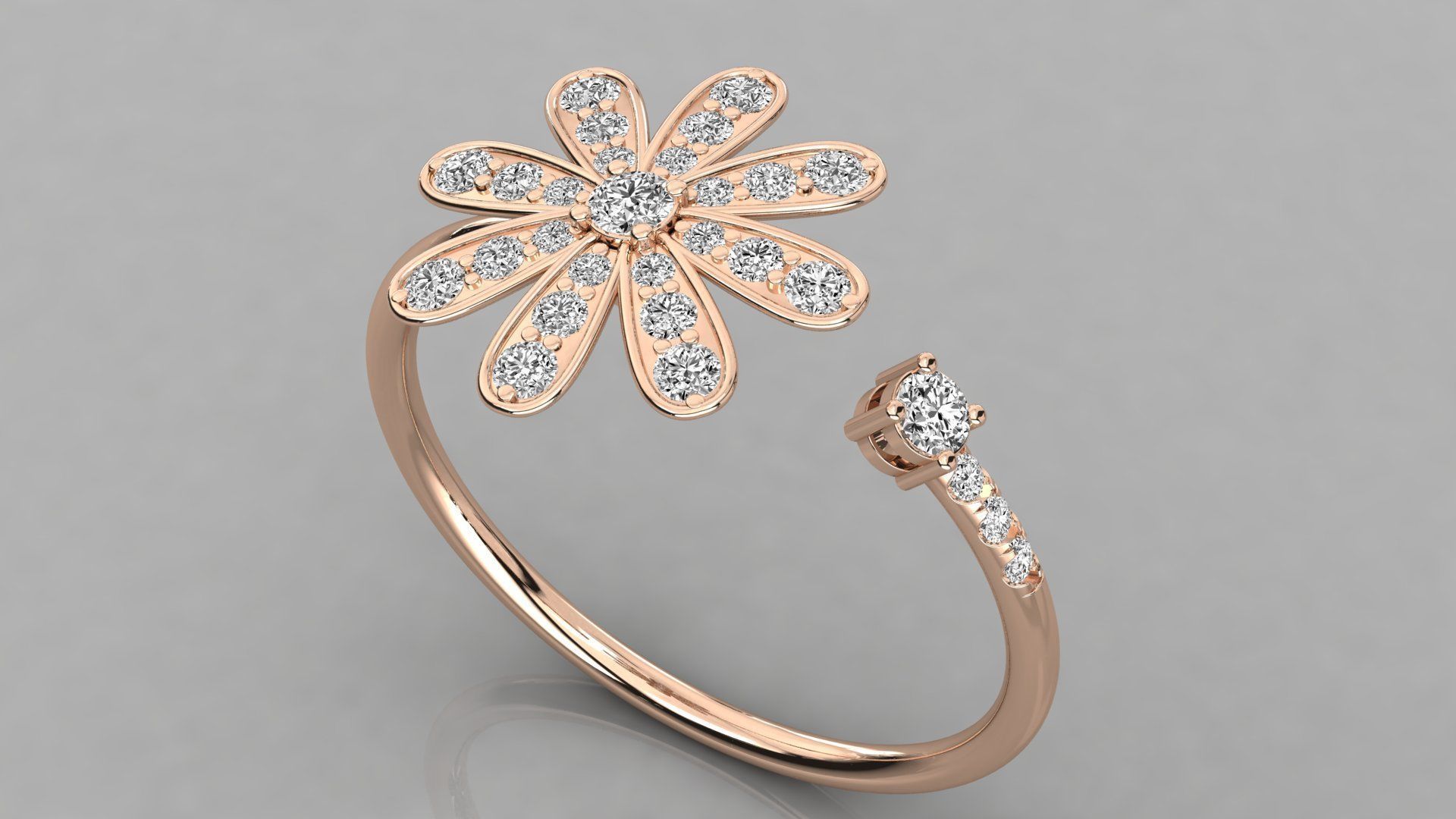 Women solitaire ring 3dm stl render detail  3D print model_1