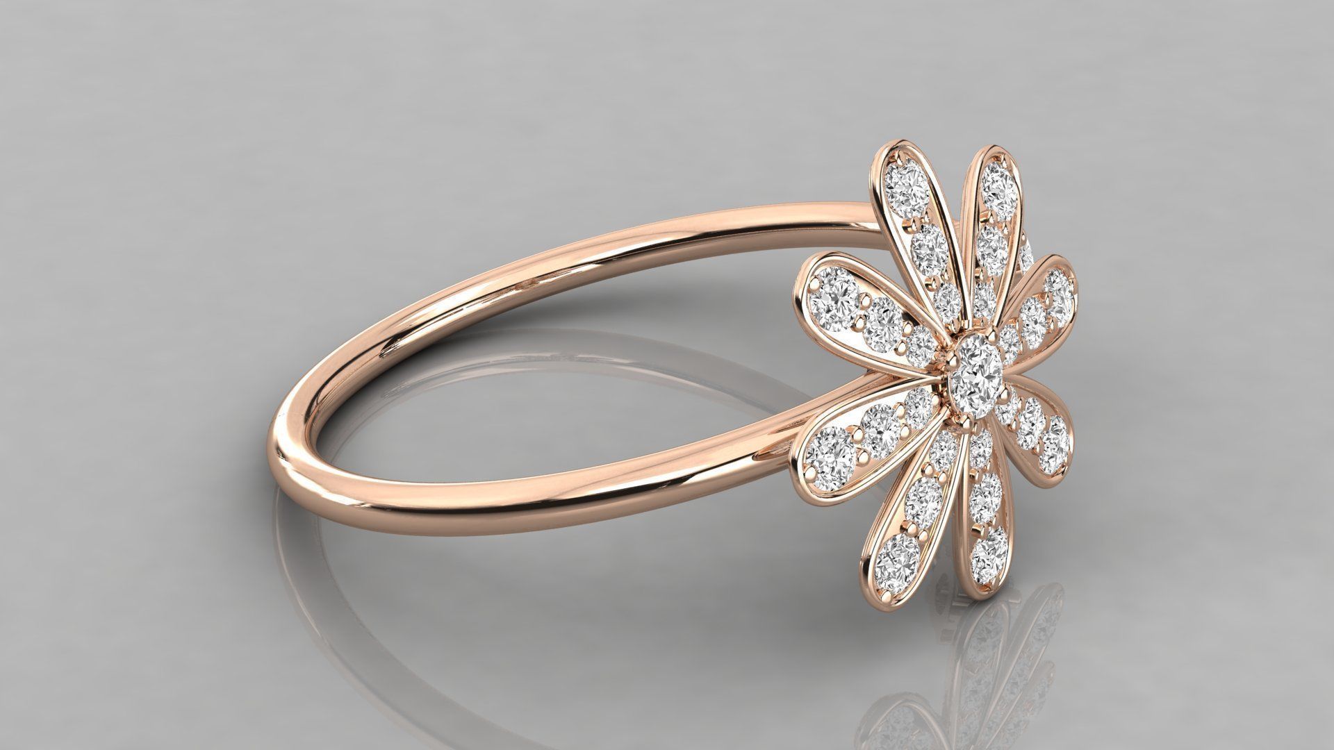 Women solitaire ring 3dm stl render detail  3D print model_4