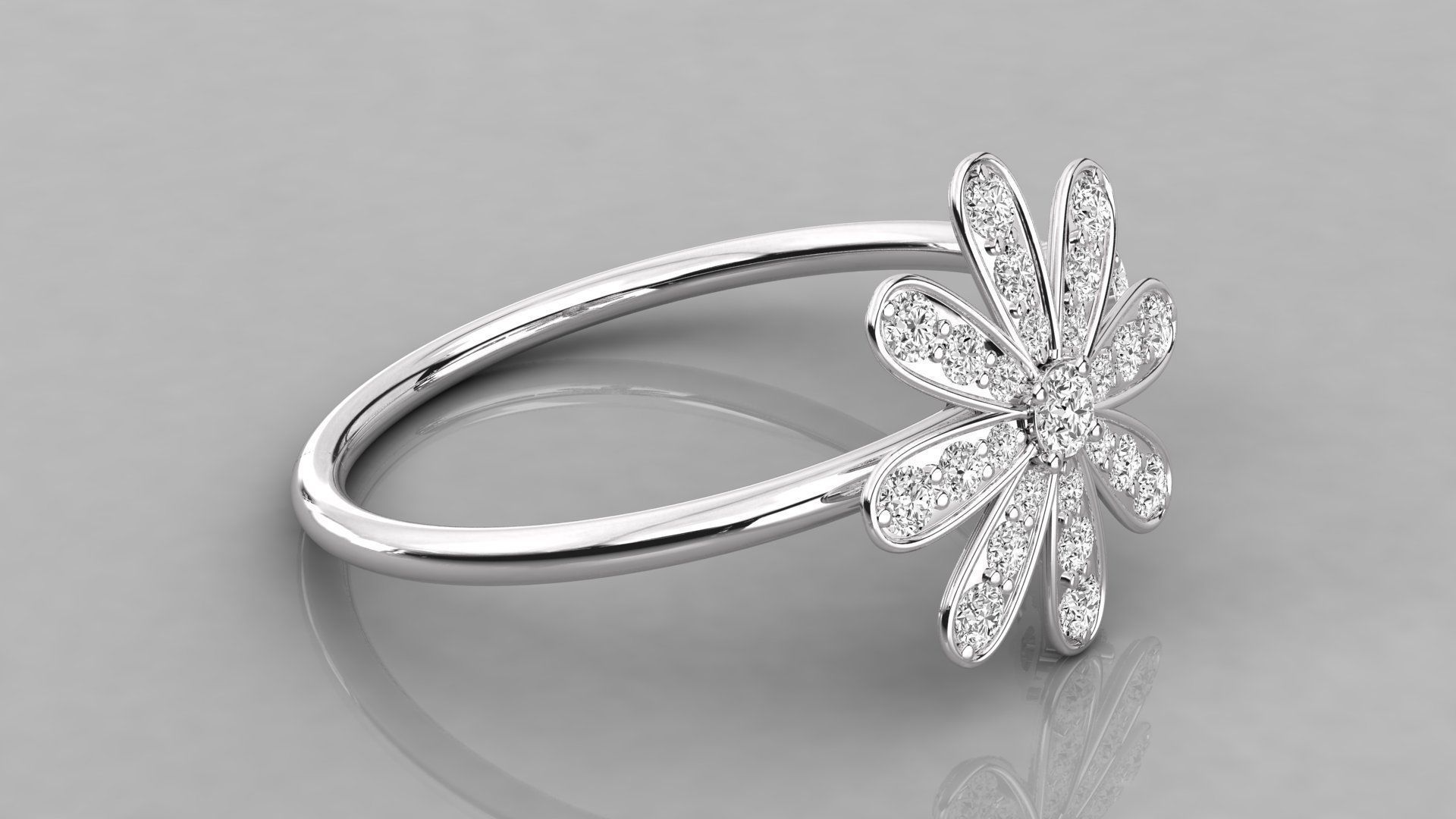 Women solitaire ring 3dm stl render detail  3D print model_5