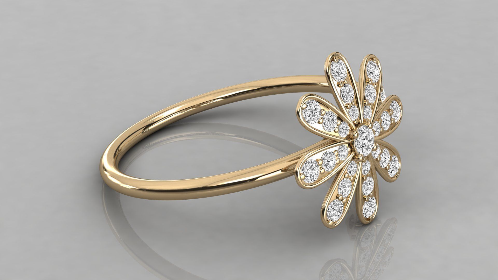 Women solitaire ring 3dm stl render detail  3D print model_6
