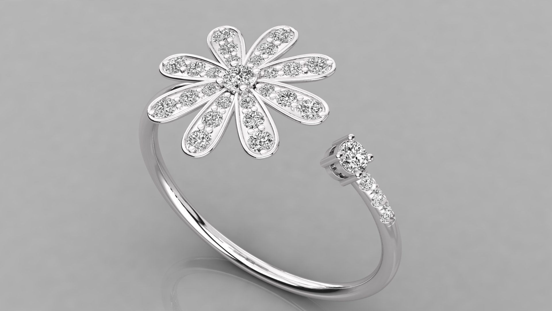 Women solitaire ring 3dm stl render detail  3D print model_2