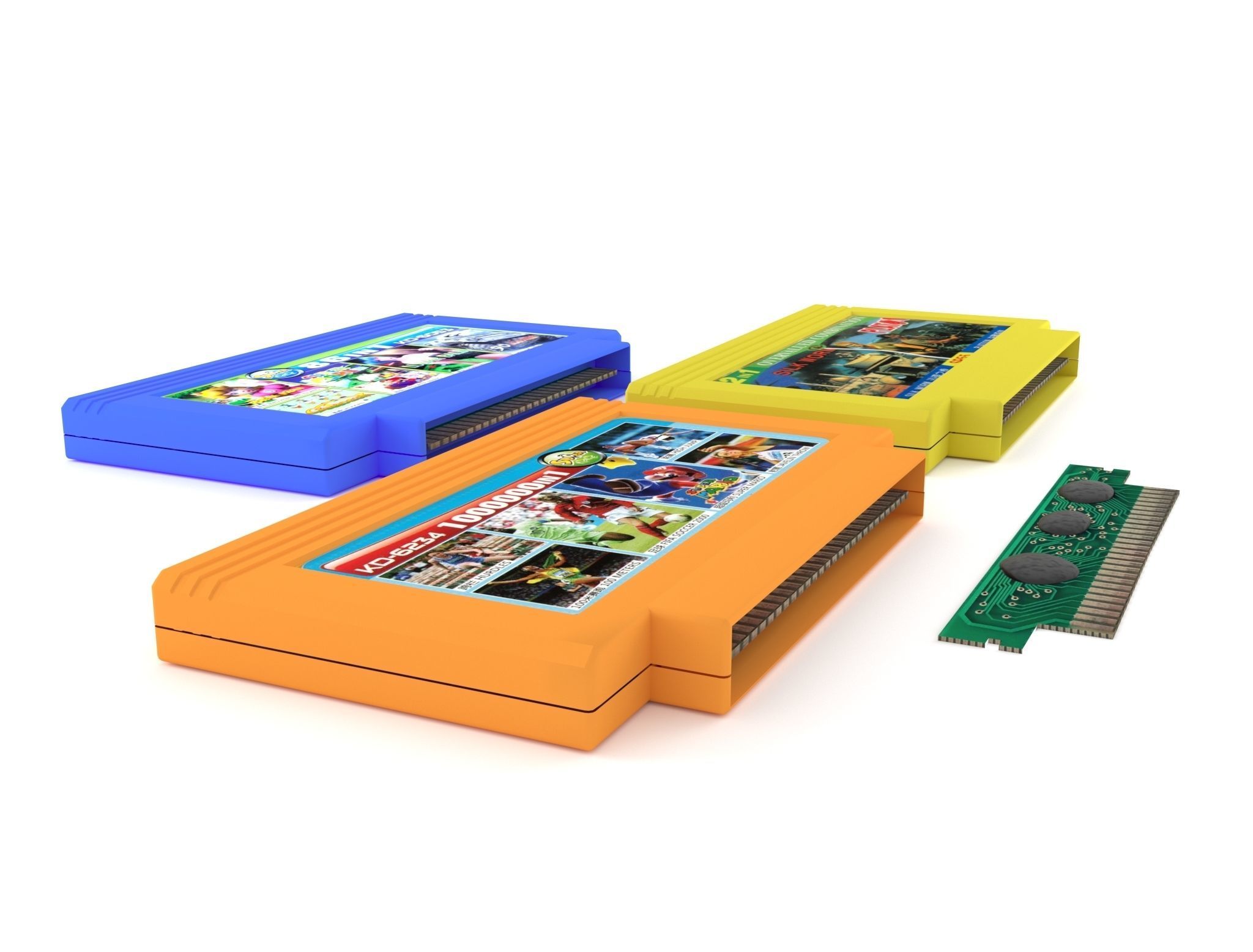 Cartridges for  Dendy 8 bit Low-poly 3D model_5