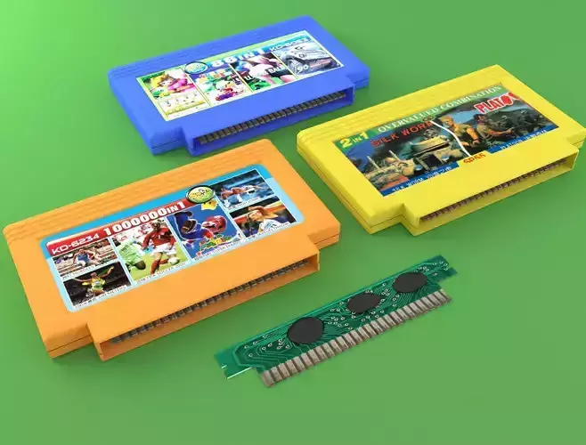 Cartridges for  Dendy 8 bit Low-poly 3D model