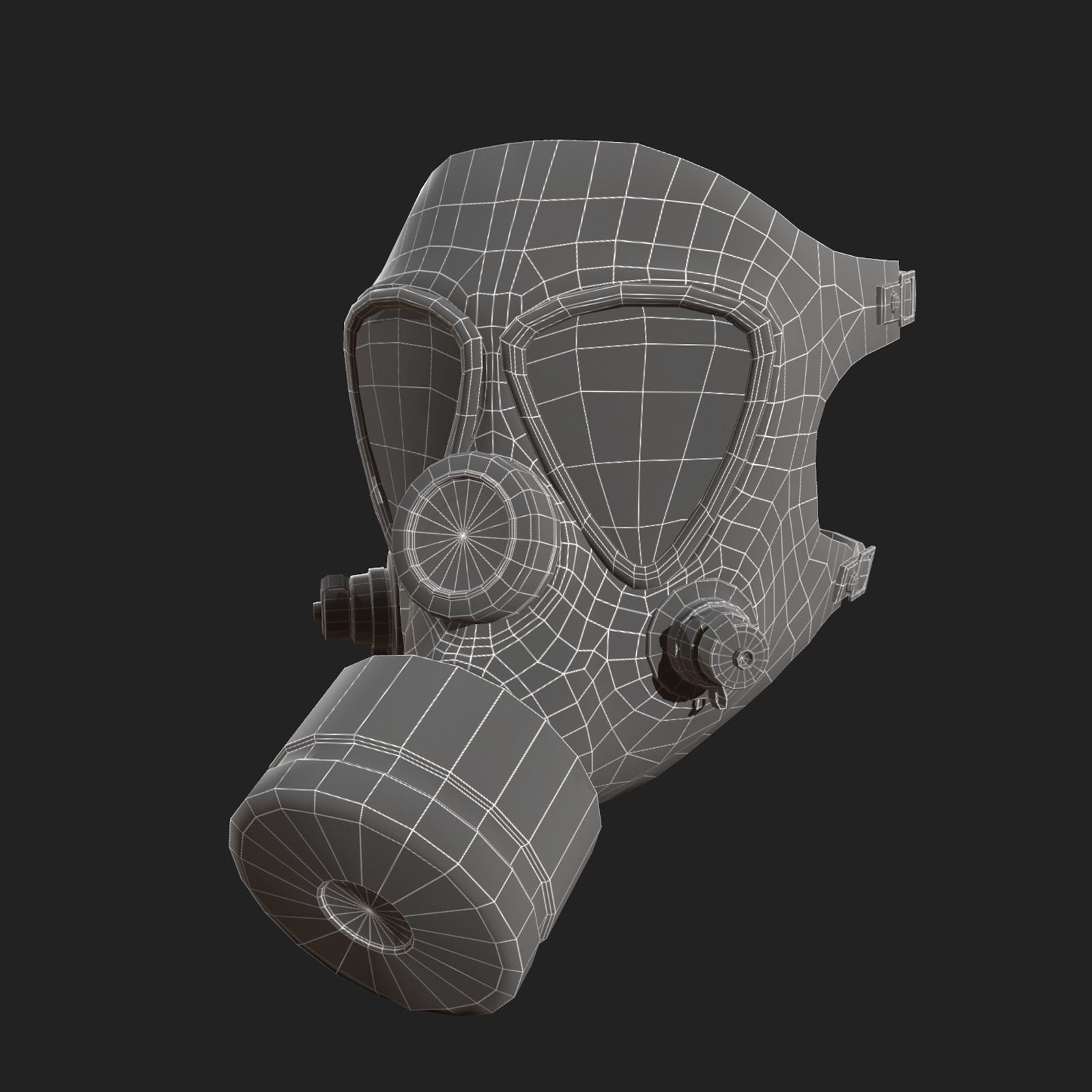 Gas mask helmet 3d model military Low-poly 3D model_5