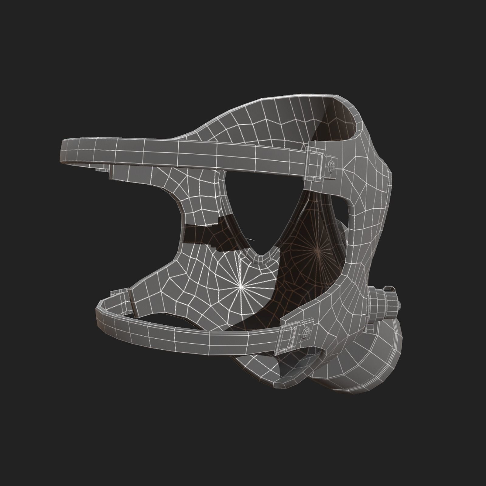 Gas mask helmet 3d model military Low-poly 3D model_7