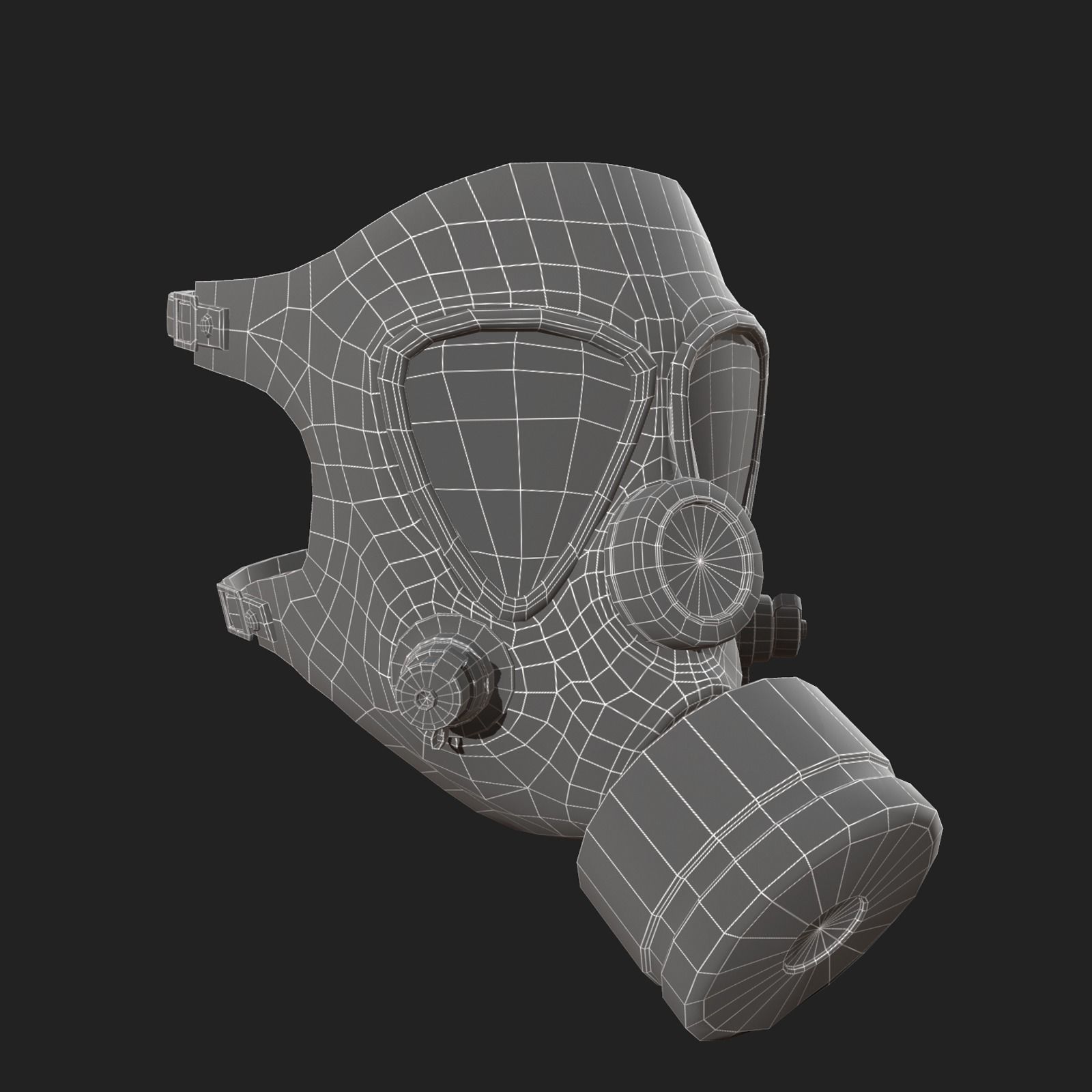 Gas mask helmet 3d model military Low-poly 3D model_6