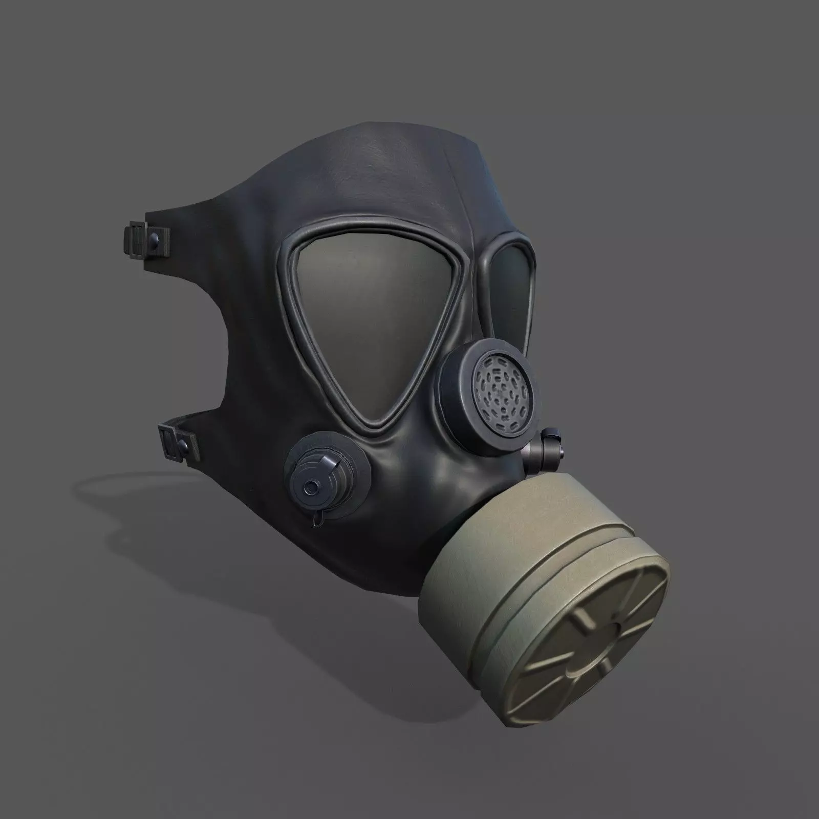 Gas mask helmet 3d model military Low-poly 3D model_0