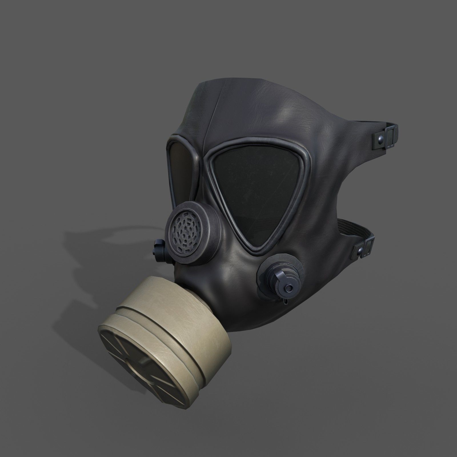 Gas mask helmet 3d model military Low-poly 3D model_2