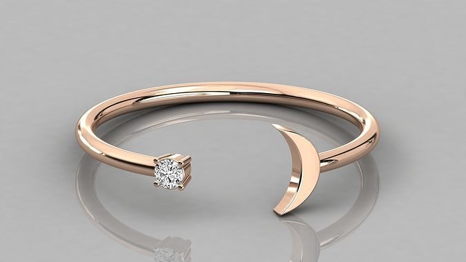 Women solitaire ring 3dm stl render detail  3D print model