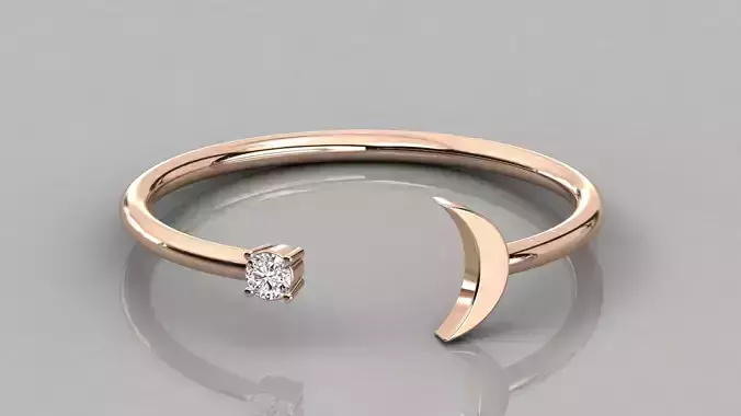 Women solitaire ring 3dm stl render detail  3D print model