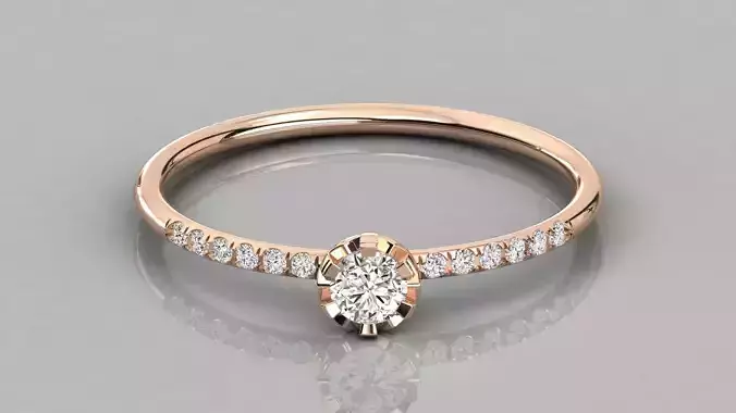 Women solitaire ring 3dm stl render detail 