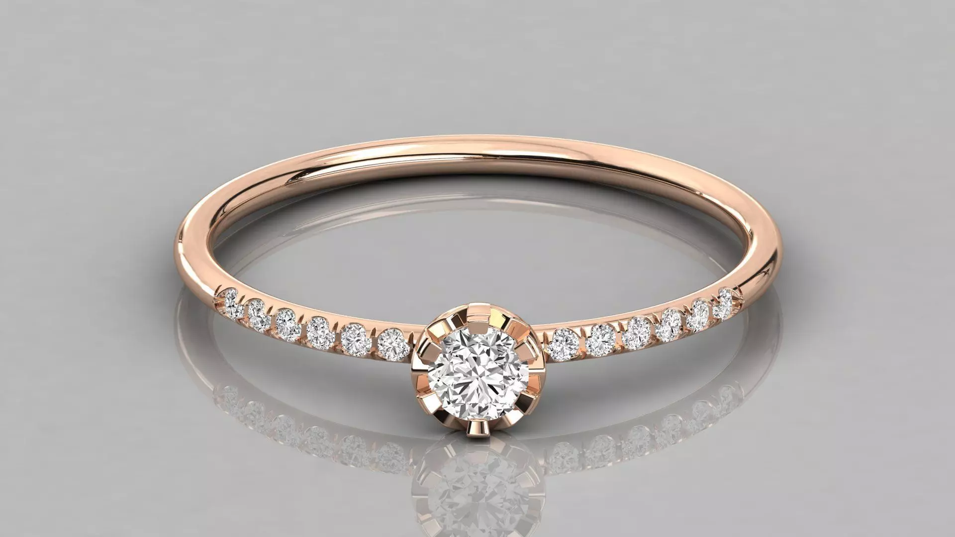 Women solitaire ring 3dm stl render detail  3D print model_0