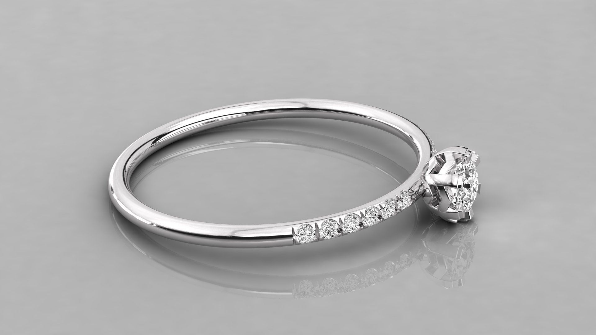 Women solitaire ring 3dm stl render detail  3D print model_5