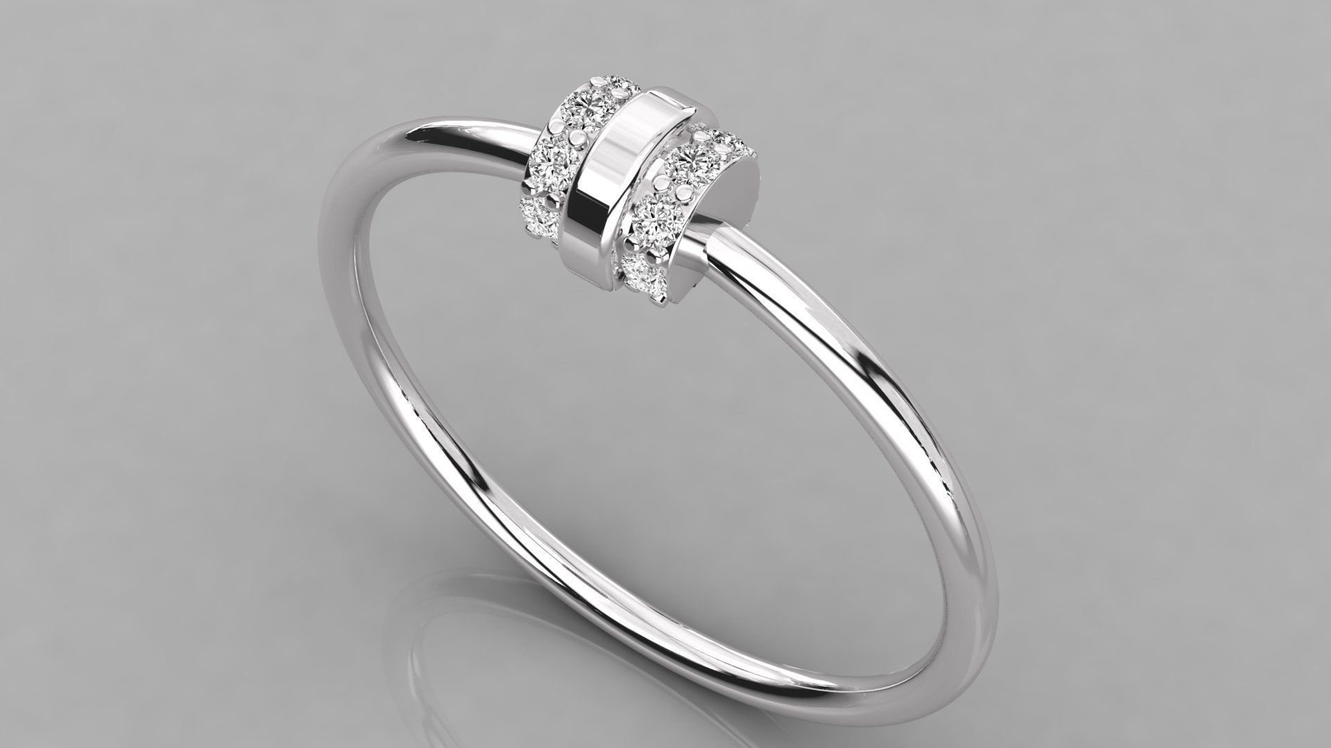 Women solitaire ring 3dm stl render detail 3D print model_2