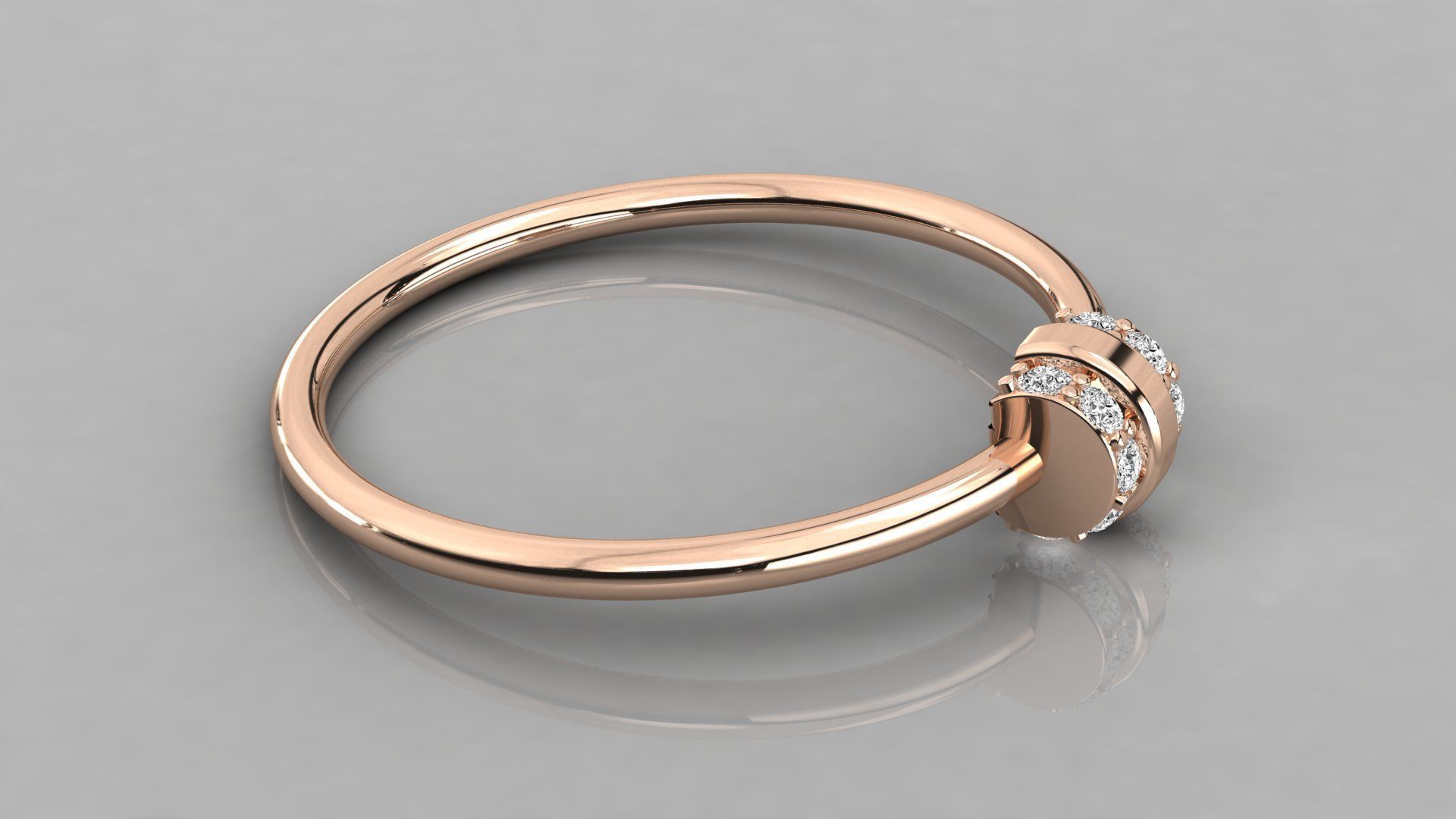Women solitaire ring 3dm stl render detail 3D print model_4