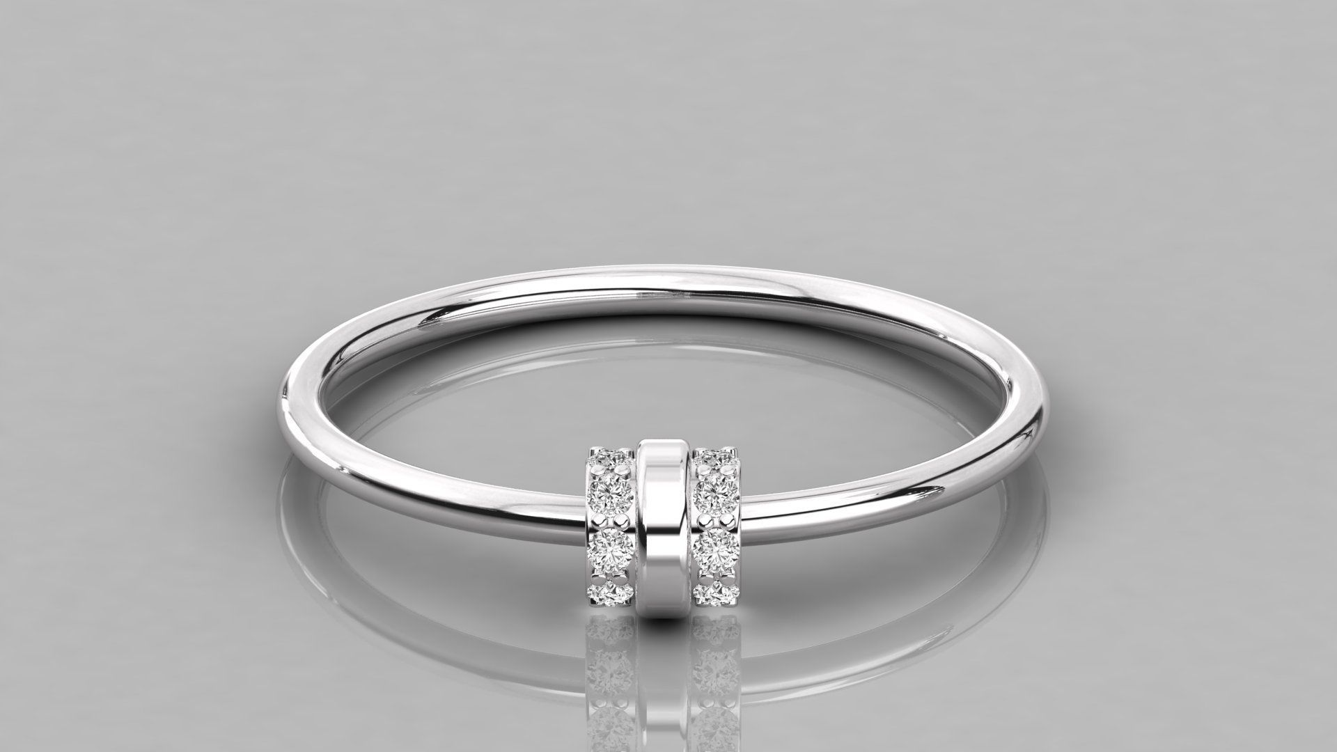 Women solitaire ring 3dm stl render detail 3D print model_8