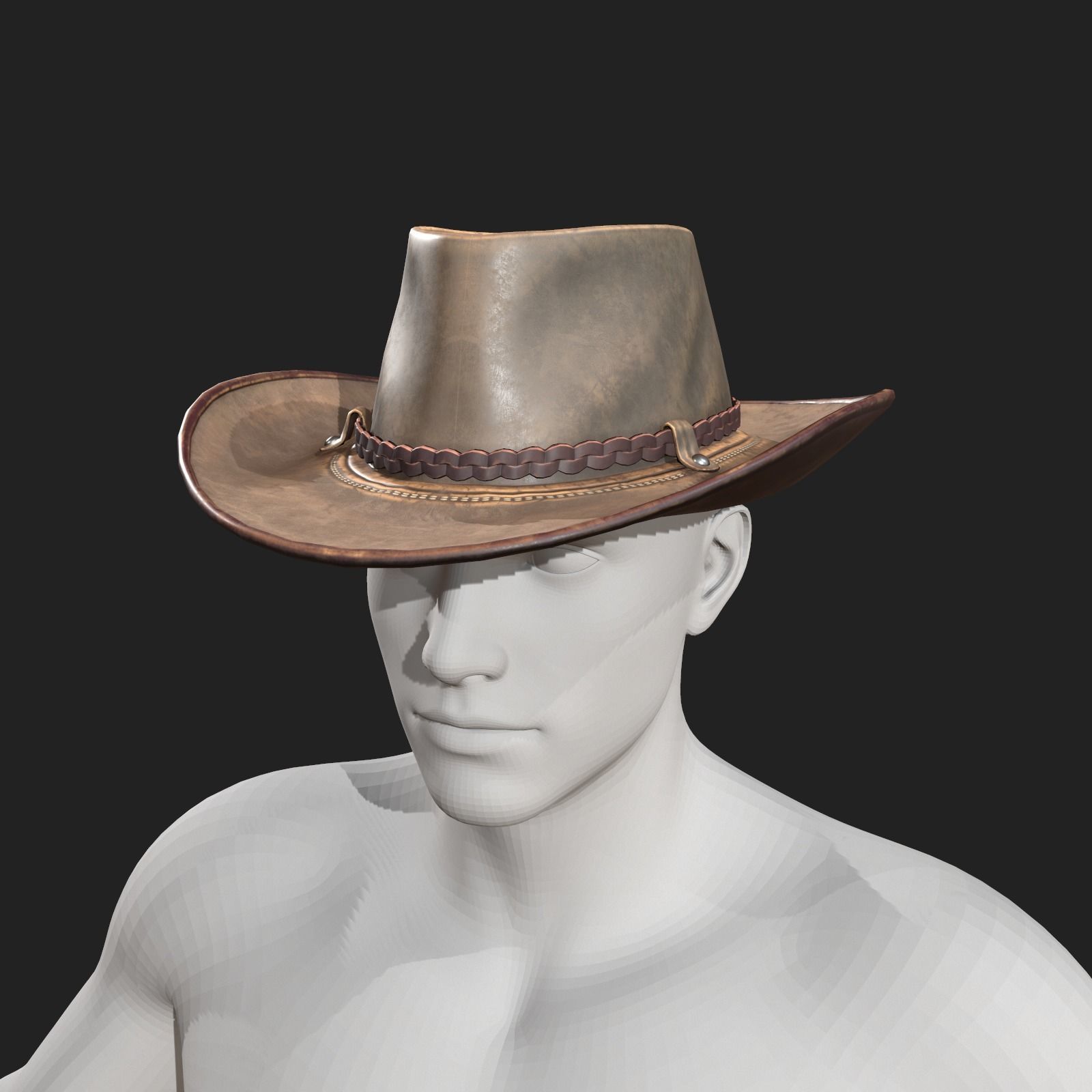 Human Hat ver 3 Low-poly 3D model_3