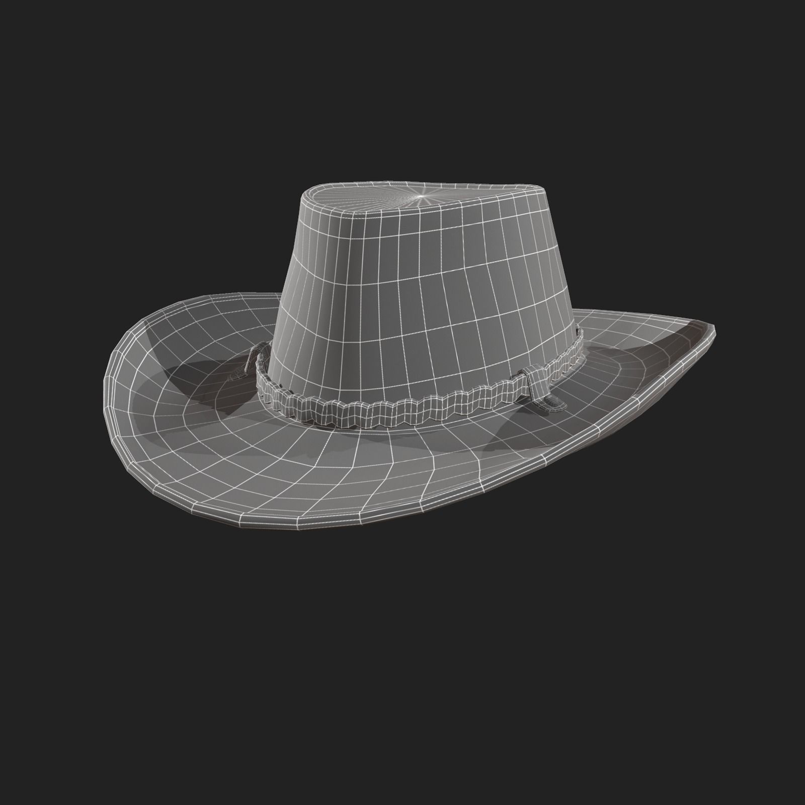 Human Hat ver 3 Low-poly 3D model_6