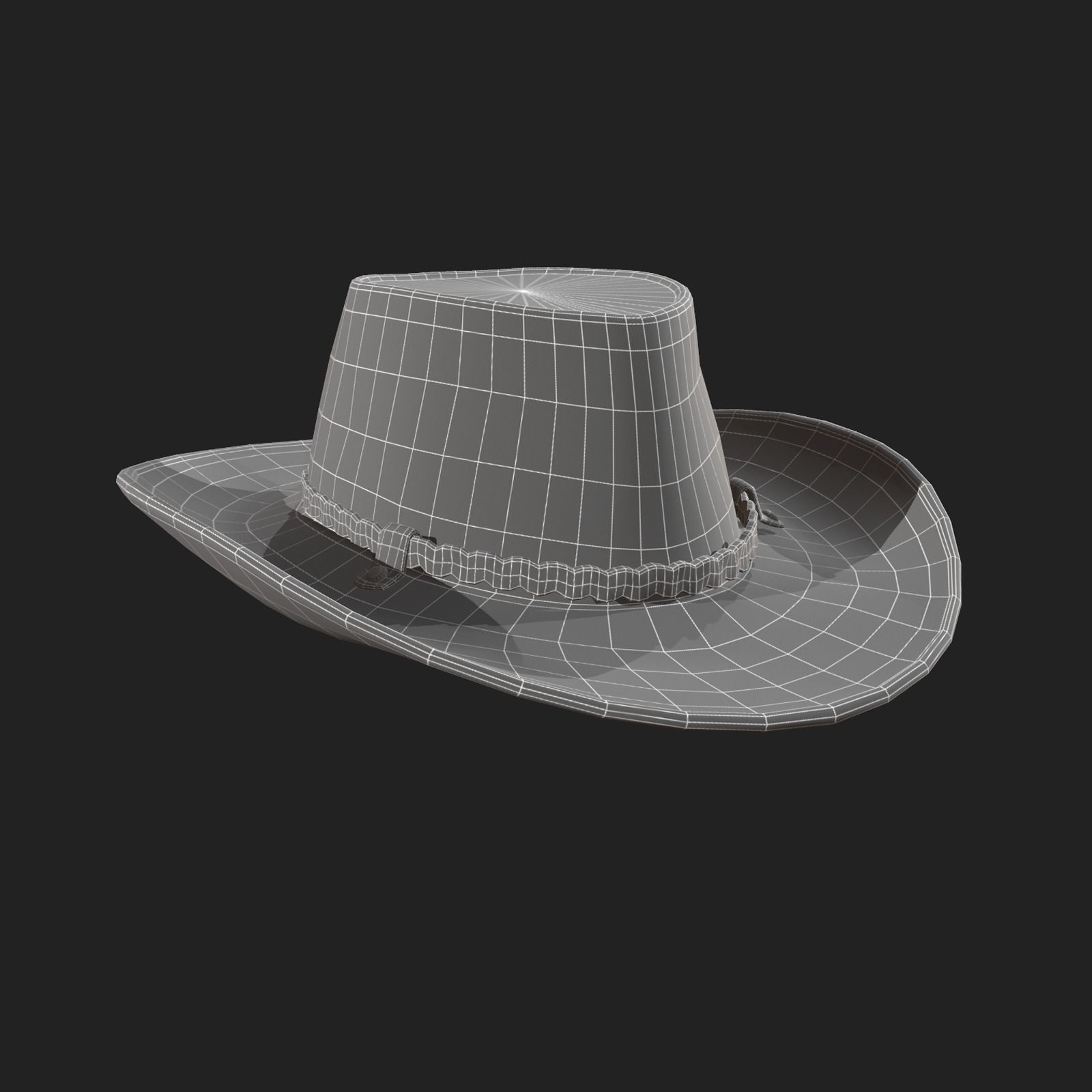 Human Hat ver 3 Low-poly 3D model_5
