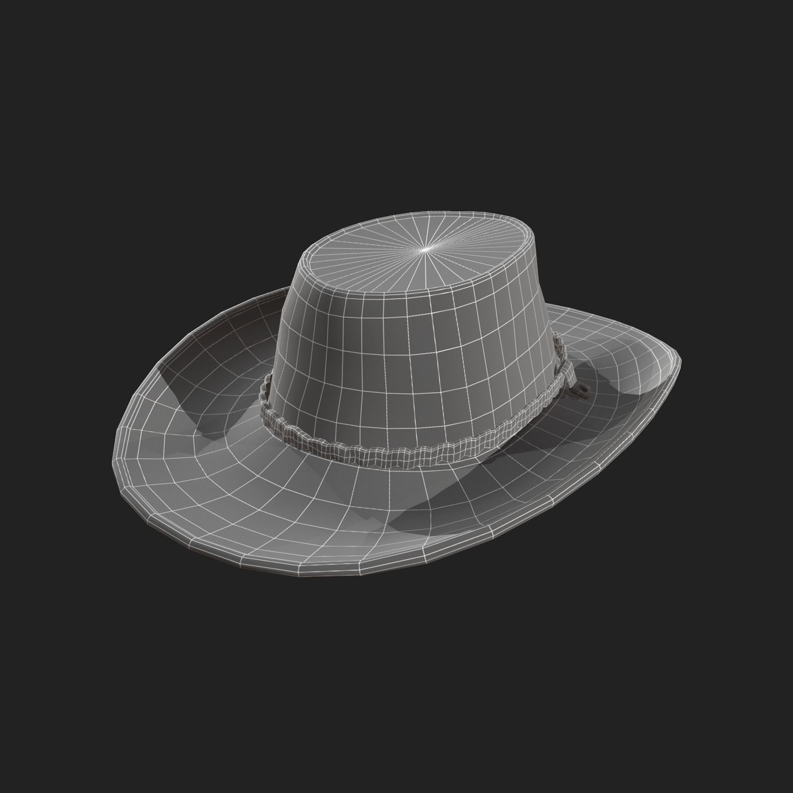 Human Hat ver 3 Low-poly 3D model_4