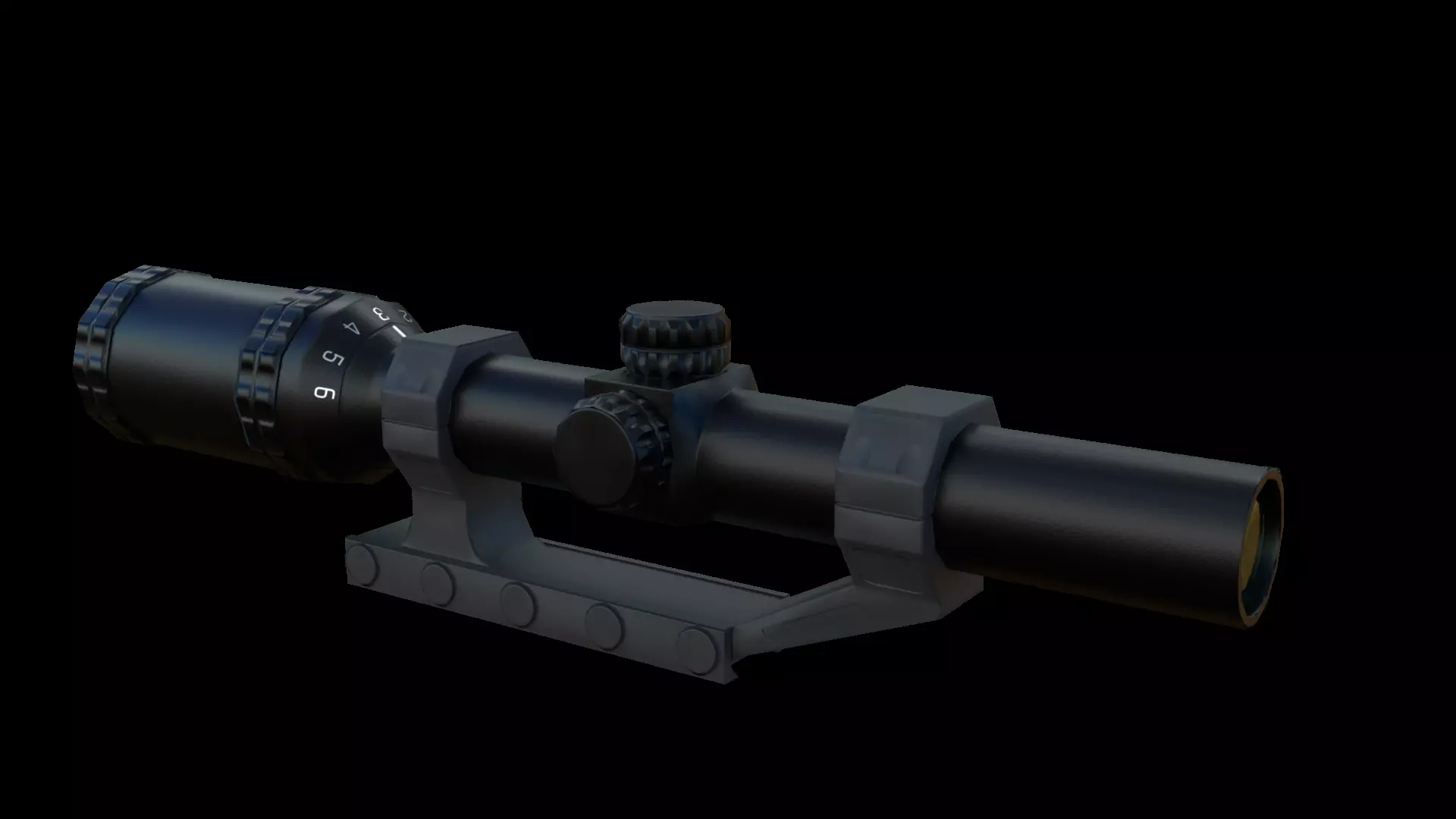 Scope 1-6X Zoom Low-poly 3D model_0