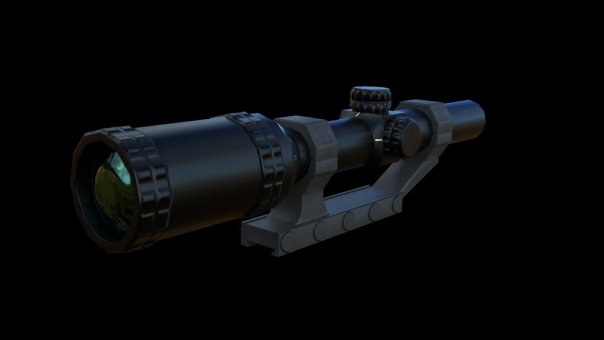 Scope 1-6X Zoom Low-poly 3D model_1