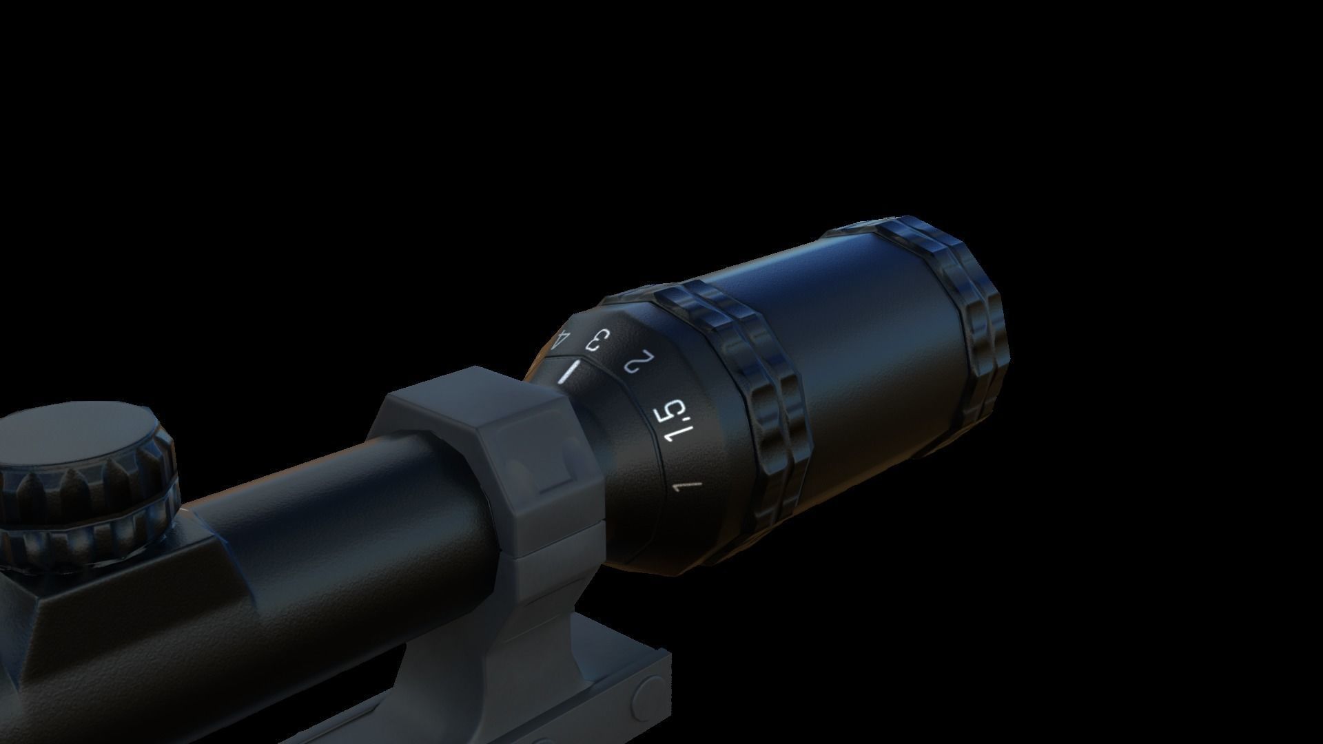 Scope 1-6X Zoom Low-poly 3D model_2
