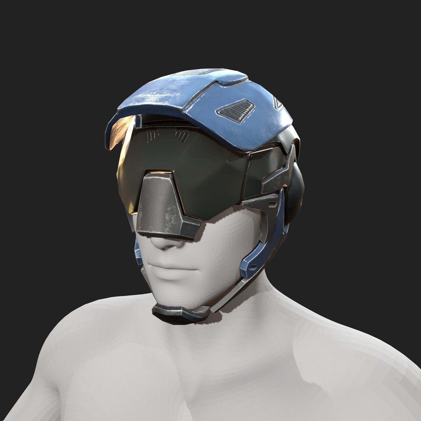 Helmet scifi ver 19 Low-poly 3D model_1