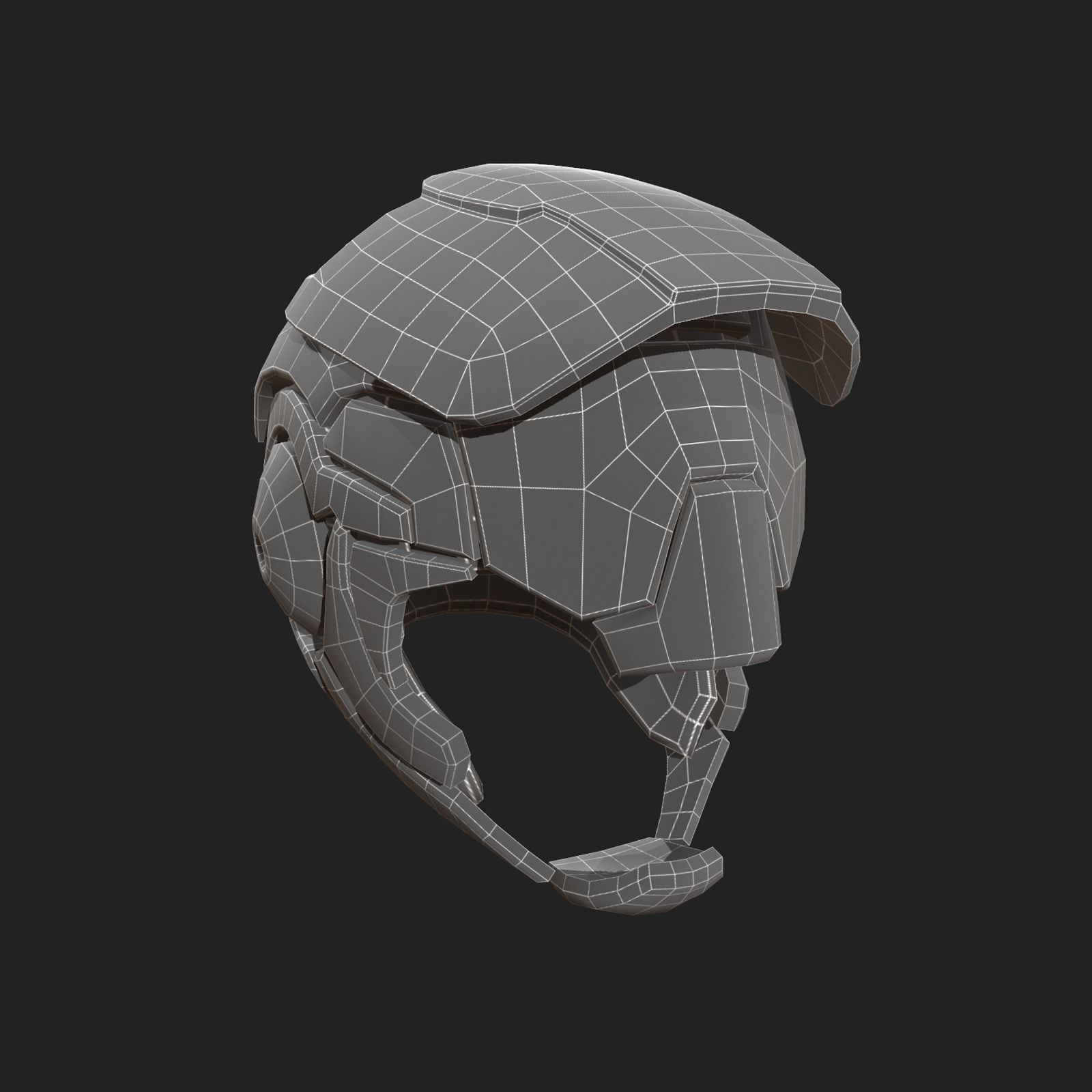 Helmet scifi ver 19 Low-poly 3D model_4