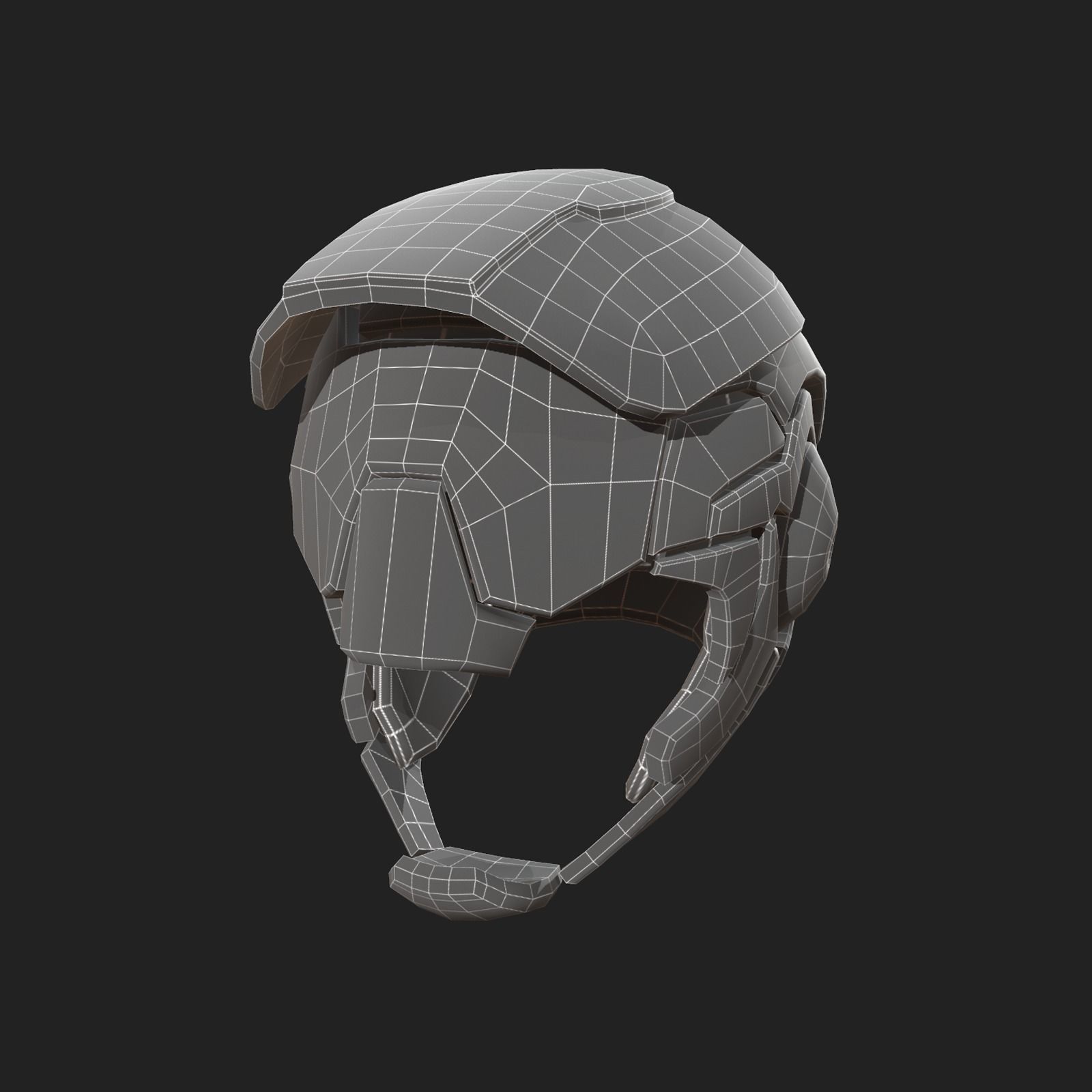 Helmet scifi ver 19 Low-poly 3D model_5