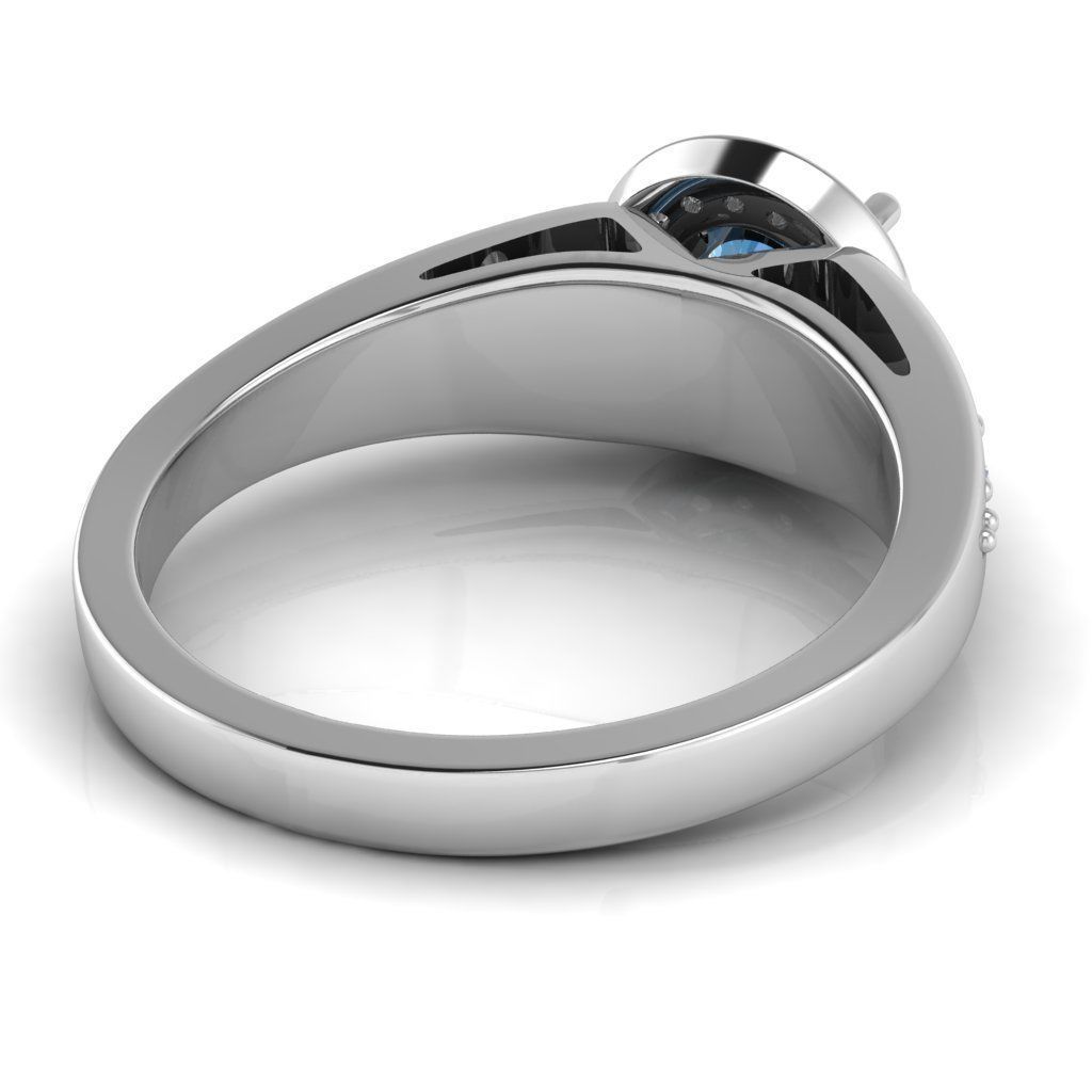 Unique Cluster Halo Ring 3D print model_2