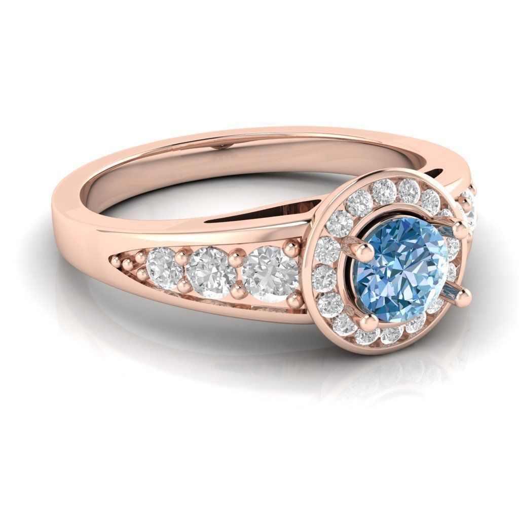 Unique Cluster Halo Ring 3D print model_8