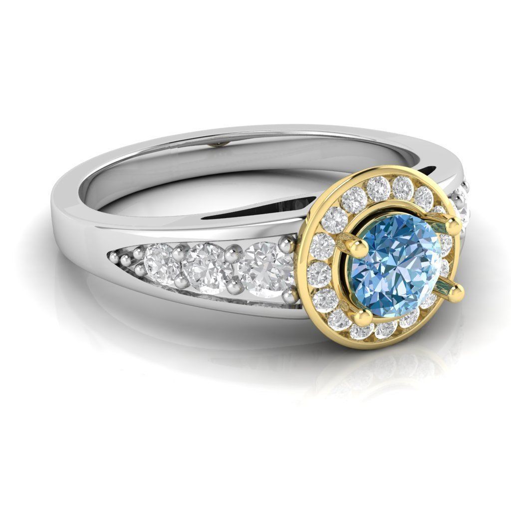 Unique Cluster Halo Ring 3D print model_7